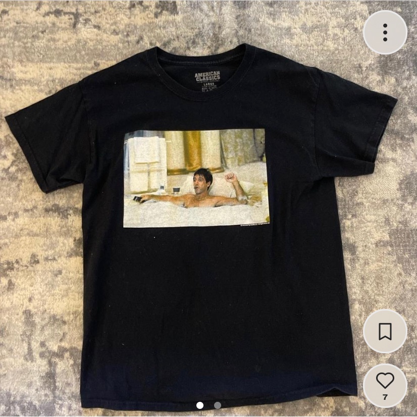 Scarface In Jacuzzi Black Tee